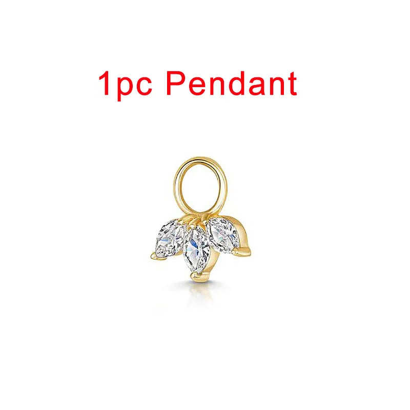 1PC Little Star Moon Snake Crystal Charms Pendant Helix Daith Earrings for Women Hanging Matching Piercing Lobe Tragus Jewelry