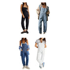 2023 Summer Black Jumpsuit Women Loose Dungarees Overalls Wide Leg Women Long Jumpsuit Ladies Overalls For Women
