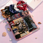 1085PCS Dark Hair Accessories for Woman Set Seamless Ponytail Holders Variety Hair Scrunchies HairBands Scrunchy Hair Ties