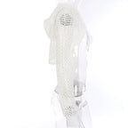 CIBBAR Street Style Fishnet Holes T Shirt See Through Hollow Out Hooded Full Sleeve Crop Top Women Casual Loose Shirt Smock Fall