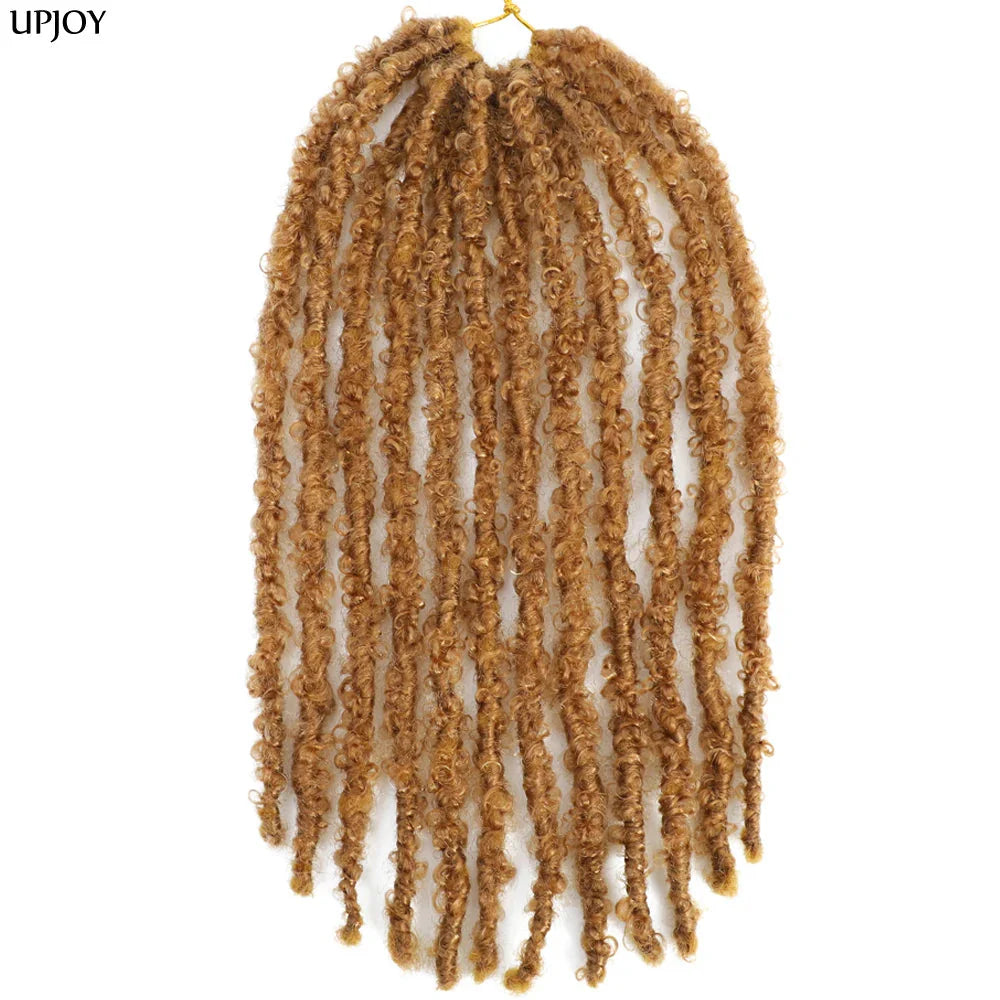 Butterfly Locs Crochet Hair 12 inch Handmade Butterfly Soft Locs Crochet Hair Extensions Synthetic Braiding Hair 12Strands/pack