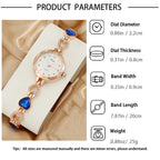 4PCS Set Woman Bracelet Watches New Fashion Luxury Ladies Stainless Steel Wrist Quartz Watch For Valentine's Day Birthday Gifts