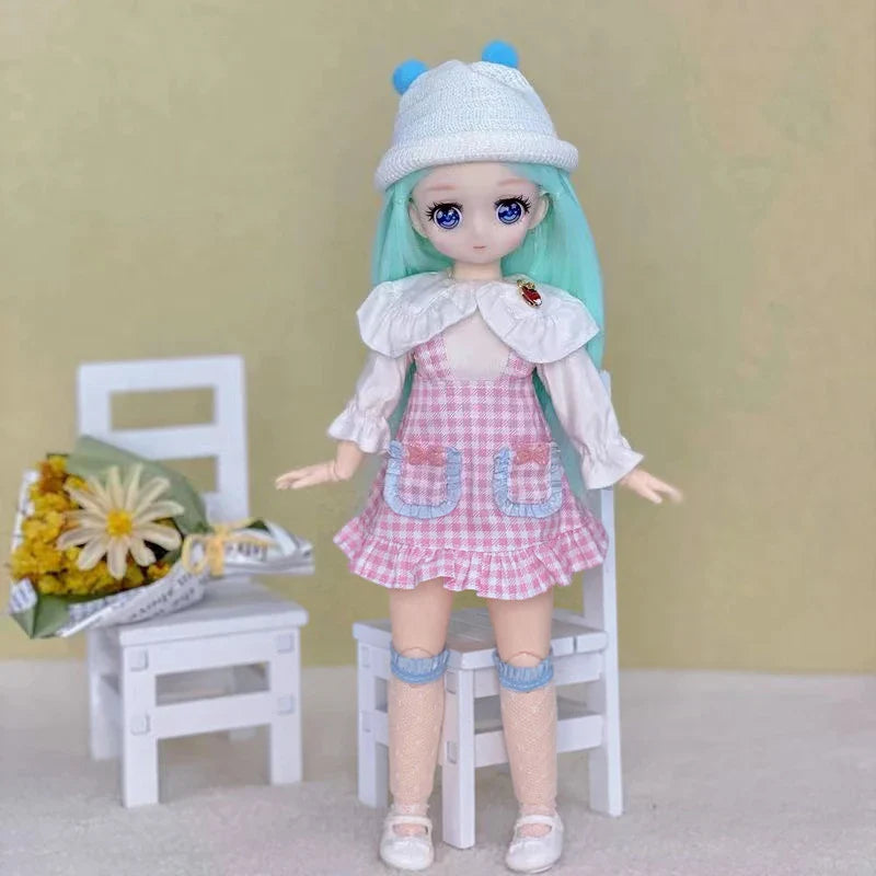 30cm Two-dimensional Doll Comic Face 1/6 Bjd Doll or Dress Up Clothes Children's Girl Birthday Gift Toys Kids Toys