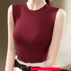 1pcs Spring Summer Women Knitted Tank Tops Girl Thin Tops Lady Basic Casual Tank Tops Round Collar Tees Sleeveless Top M~3XL