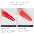 AWStorG15ml 2 IN 1 Crystal Top Coat Transparent Soak Off UV LED Nails Art Manicure Gel Nail Polish Varnishes Primer Function Gel