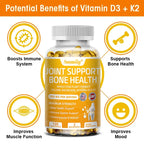 Calcium Magnesium Vitamin D3 & K2 - Supports healthy joint structure, function & comfort, muscle, immunity, bones, non-GMO