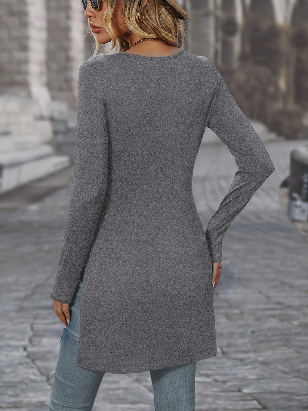 2023 Cross border Foreign Trade Europe and America Spring and Autumn New Children's Long Sleeve Slim Fit Slim Split Long T-shirt