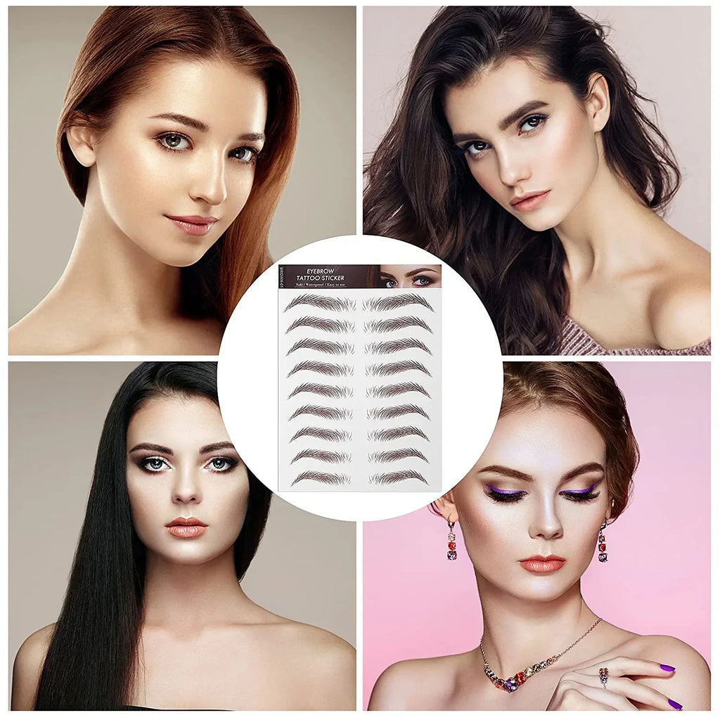 4D Hair-Like Eyebrow Stickers Waterproof Eyebrow Tattoo Water Transfer Eye Brow Enhancer Long Lasting Korean Cosmetics