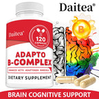 Adapto B Complex - High Potency with 8 B Vitamins, Rhodiola Rosea, and Hawthorn Berry - Supports Mental Energy, Cognition, Mood