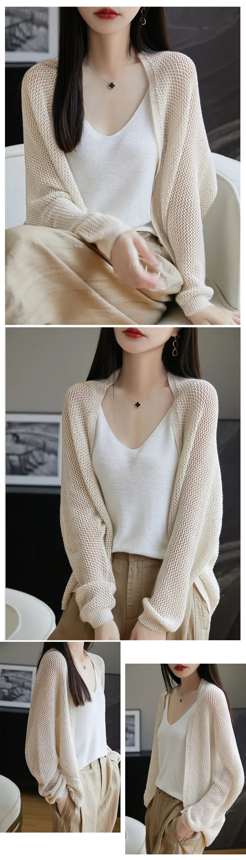 2025 New Hollow Out Loose Knit Cardigan Women Openwork Linen Shawl Summer Kimono Style Unique Cape Shawl Sweater Shrug Top