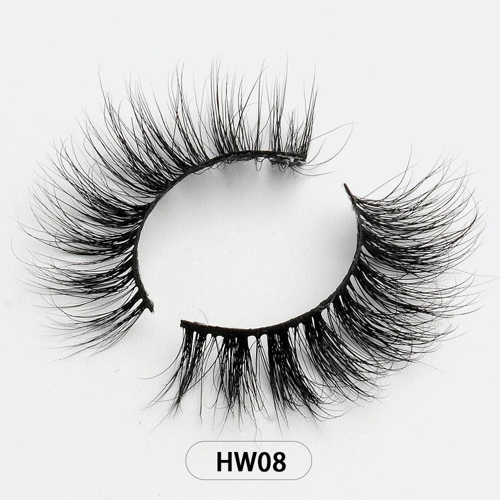Dropshipping 15-18mm 3D Resuable Dramatic Wispy Mink Fake Eyelashes Makeup Strip False Lashes With Free Eyelash Packaging Boxes