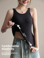 2025 Summer Women Strappy Tank Top Built-in Bra Seamless Wirefree Push Up Y2K Fashion Tube Top Innerwear Outerwear Hot Selling