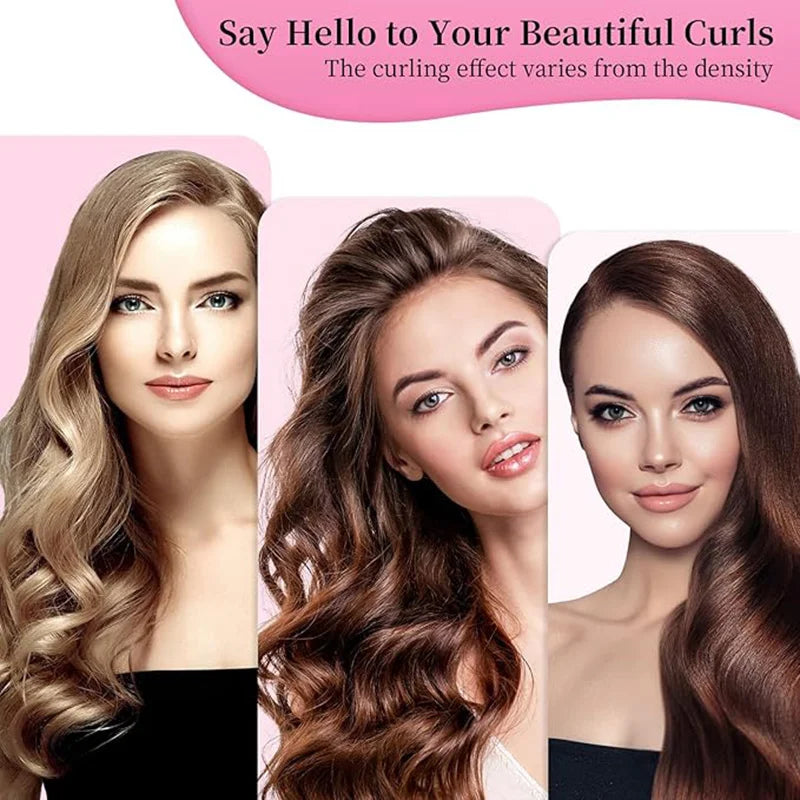 6-piece sleep styling set, no heat curling tool, women's overnight curling set.