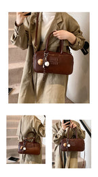 2025 new high-end luxury designer Boston handbag female niche retro fashion all-match pillow bag shoulder messenger bag trend