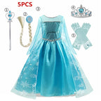 Elsa Dress for Girls 3-10Y Birthday Role Elsa Princess Dress For Kids Halloween 2024 Carnival Easter Party Cosplay Girls Costume