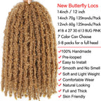 Butterfly Locs Crochet Hair 12 inch Handmade Butterfly Soft Locs Crochet Hair Extensions Synthetic Braiding Hair 12Strands/pack