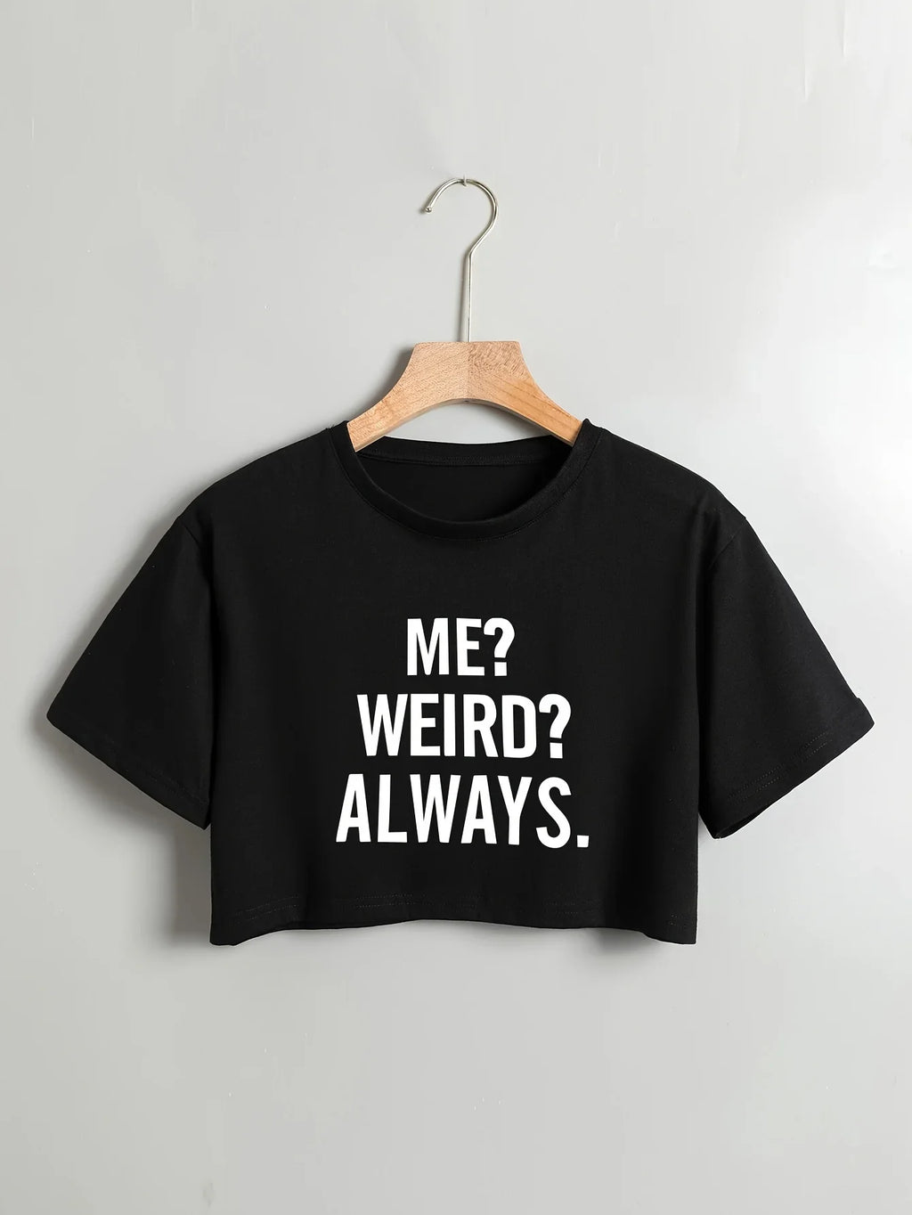 Cotton Blend Short Sleeve ME Letter Print Crop T-Shirt - Soft Semi-Sheer Micro Elasticity Crew Neck Sexy Style