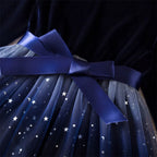 2025 Red Christmas Dress for Baby Girls Winter Long Sleeve Mesh Dresses for 3-8Yrs Kid Star Sequin Birthday Party Princess Dress