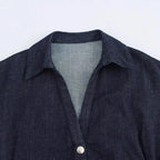 Denim Dress Women's Spring Summer Casual Long Dresses For Women 2025 New Fashion Ruched Short Sleeve Streetwear Midi Dress