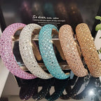 Colorful Baroque Head Hoop Luxury Women Full Crystal Rhinestones Sponge Padded Headband for Lady Girls Diamond Wide Headband