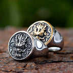 2024 New Fashion 316L Stainless Steel 3D  dragon Head Ring High Polished Men's Animal Jewelry for men gift