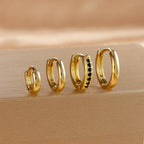 4PCS Set Stainless Steel Huggie Minimal Hoop Earrings 6/8/10mm Crystal Zirconia Helix Tragus Cartilage Earrings Piercing Jewelry