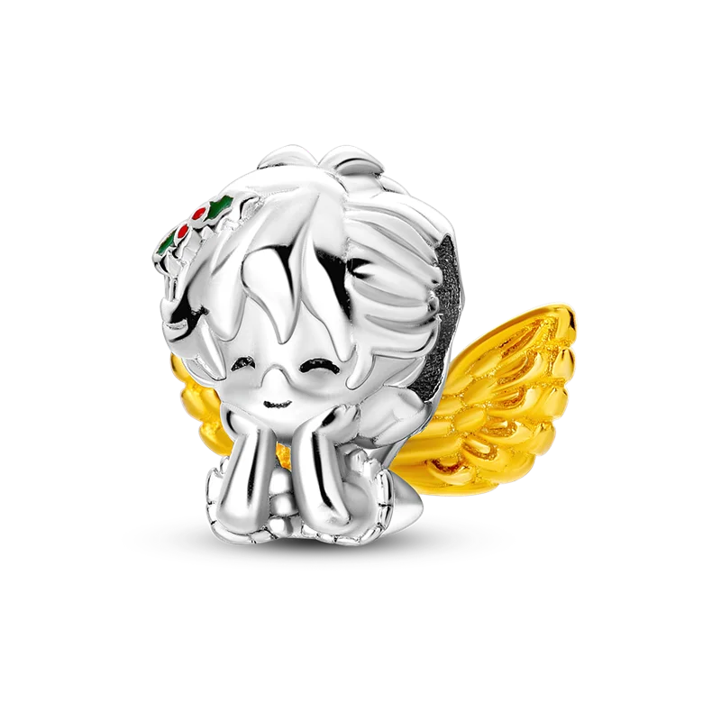 925 Silver Lucky Guardian Angel Dangle Beads Charm Women Fit Original Bracelet Necklace Original DIY Jewelry Making Gift