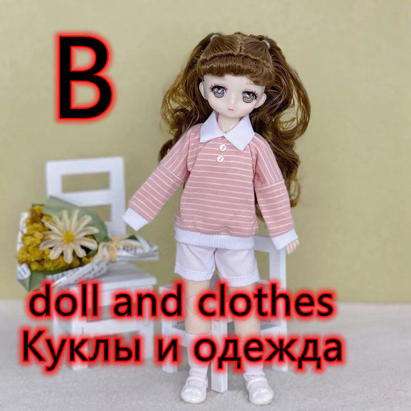 30cm Two-dimensional Doll Comic Face 1/6 Bjd Doll or Dress Up Clothes Children's Girl Birthday Gift Toys Kids Toys