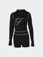 2025 Spring Fashion New Casual Women's Sets Long Sleeve Zipper Hoodie Tops and Pants Streetwear White Two 2 Piece Set Outfits