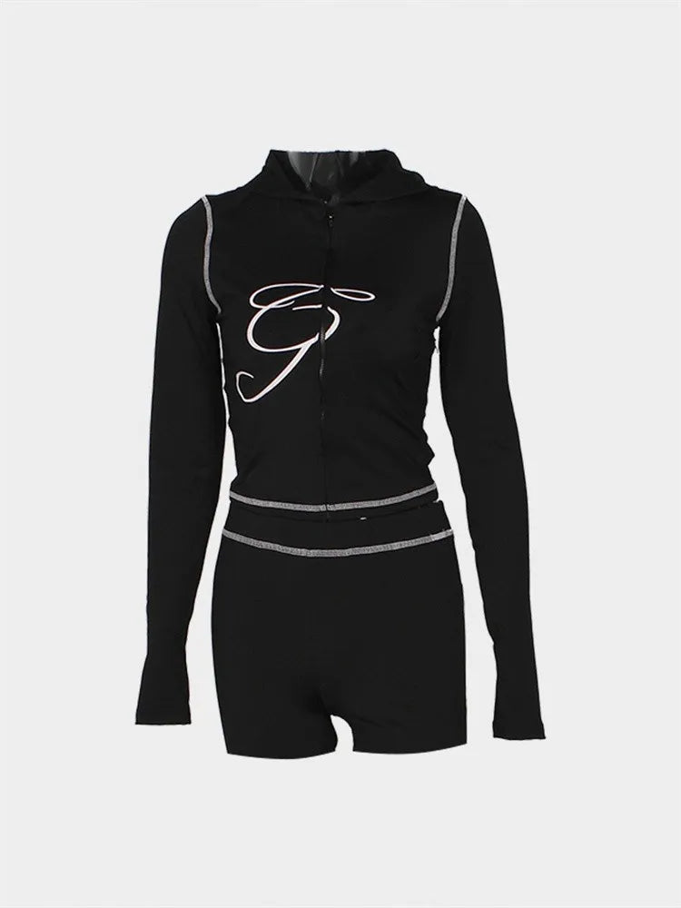 2025 Spring Fashion New Casual Women's Sets Long Sleeve Zipper Hoodie Tops and Pants Streetwear White Two 2 Piece Set Outfits