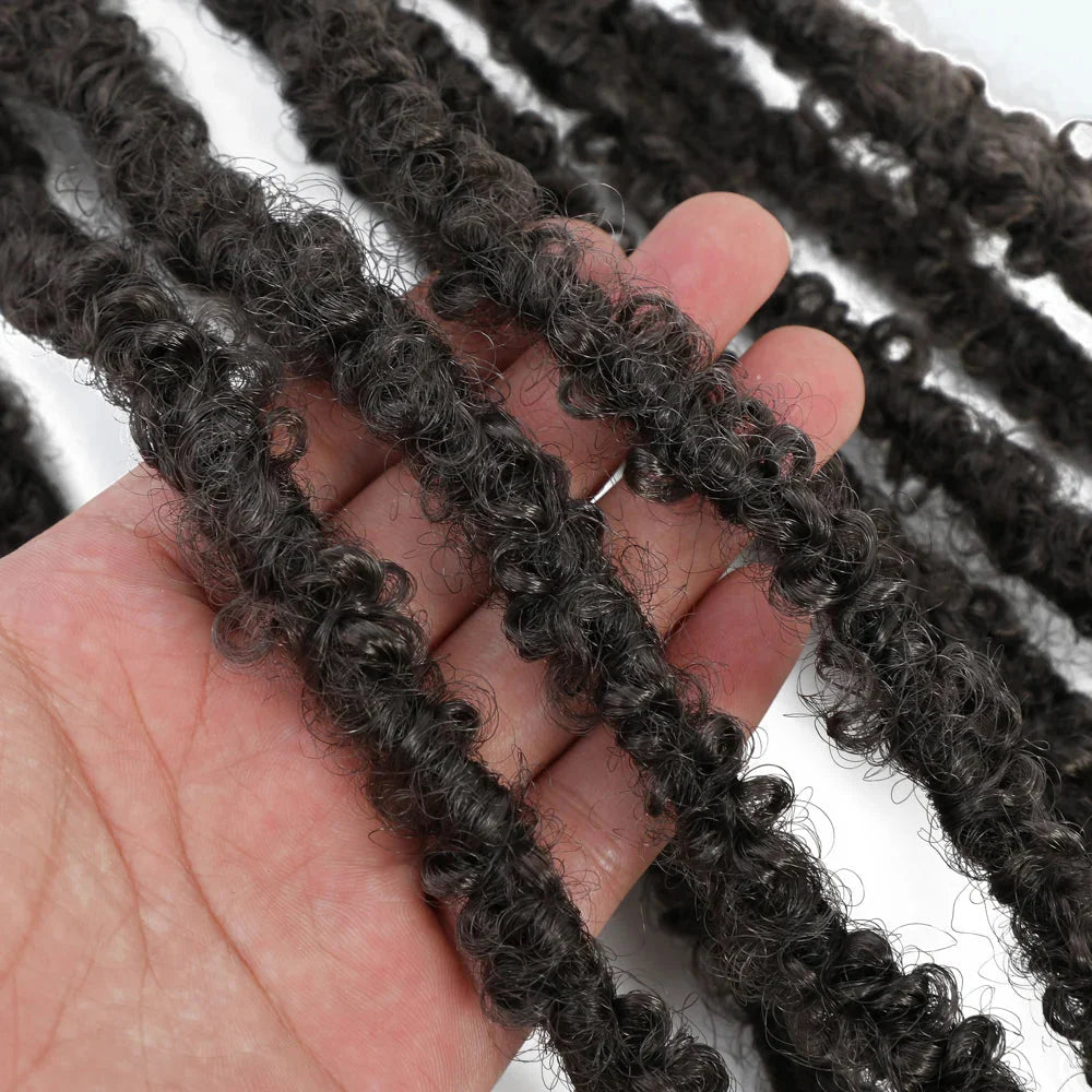 Butterfly Locs Crochet Hair 12 inch Handmade Butterfly Soft Locs Crochet Hair Extensions Synthetic Braiding Hair 12Strands/pack