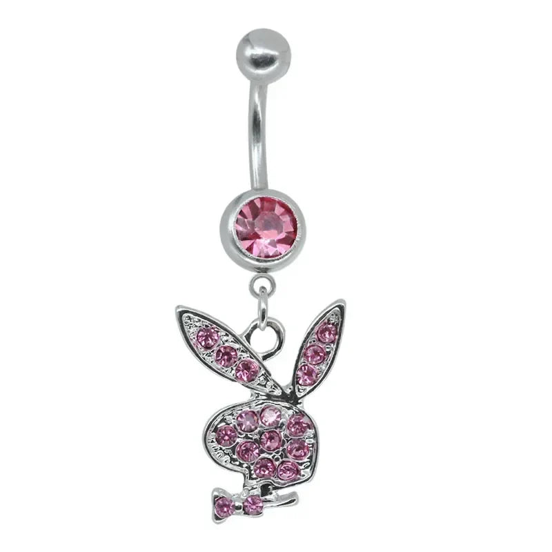 Belly Button Rings for Women Bunny Navel rings Gold color Rabbit Belly Rings Gem stone Belly Piercing Jewelry Body Jewelry