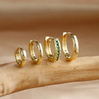 4PCS Set Stainless Steel Huggie Minimal Hoop Earrings 6/8/10mm Crystal Zirconia Helix Tragus Cartilage Earrings Piercing Jewelry