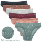5 PCS/Set Mesh Briefs M-2XL Lace Panties Sexy Transparent Underwear Low Rise Panties Girls Intimates Lingeri