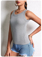 3-piece Ladies Solid Color Vest Fashion Joker Young Woman Threaded Camisole