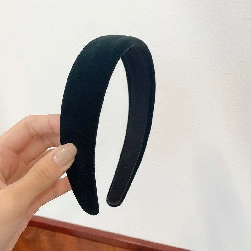 Autumn Winter Soft Velvet Cloth Sponge Padded Hairbands for Women Girls Casual Shopping Face Washing Dress Up Hair Accessories