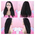 300% Density Burmese Curly Human Hair Wigs 13x4 13x6 HD Full Lace Frontal Wig 100% Human Hair Wigs with Spiral End Natural Black