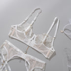 Ellolace Fancy Lingerie Floral Lace Transparent Bra Ensemble Underwear Attractive Chest Suspenders g-String Sexy Outfits 18