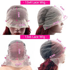 30Inch Burgundy Bone Straight 99J Colored 13x4 Lace Front Wig Human Hair 13x6 HD Transparent Lace Frontal Wigs For Women