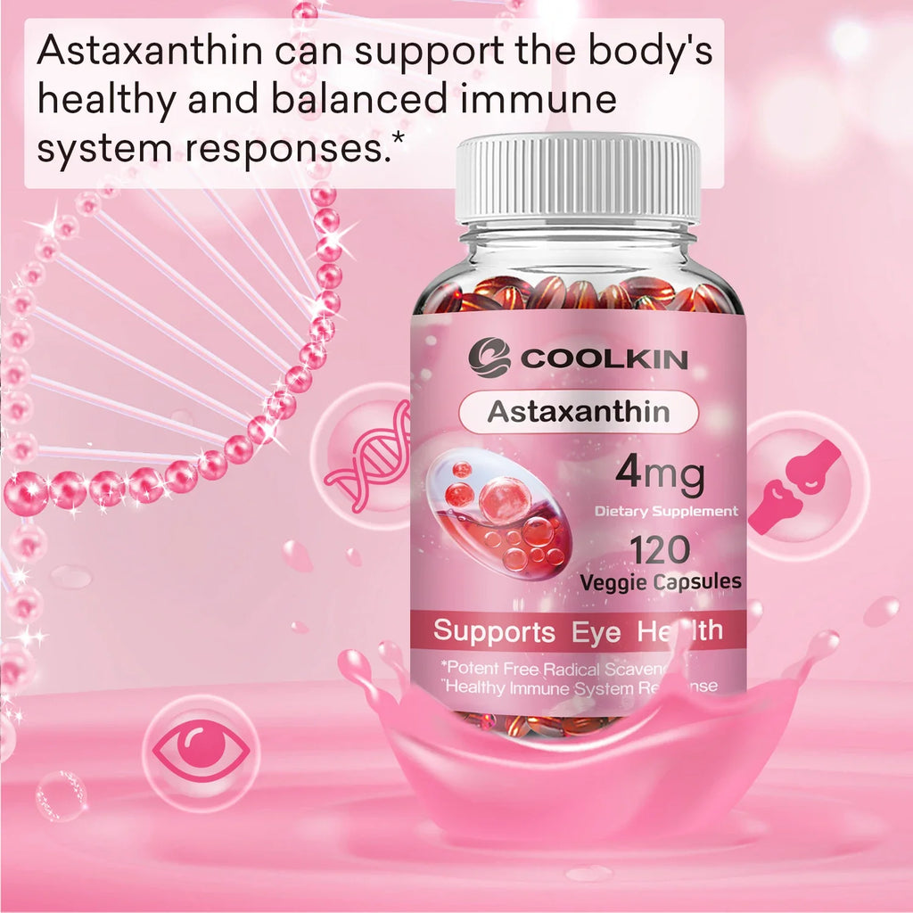 Astaxanthin - Supports Eyes, Promotes Nervous System Health, and Improves Immunity, Non-GMO Supplement