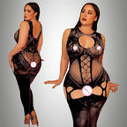 2024 New Plus Size Bodystocking Bodysuits For Women Sexy Fishnet Lingerie Babydoll Dress Porno Underwear Mesh Stockings For Sex