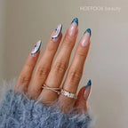 24pcs Nude French Fake Nails White Edge Almond False Nails Art Full Coverage Removable Waterproof Artificial Press on Nail