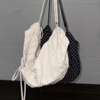 Casual Large Capaci Canvas Tote Bag Dstring Single oulder Folded Woven Handle Quali Crossbody Bag Faionable Trendy