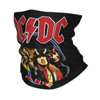 Custom Black AC DC Logo Camouflage Heavy Metal Band Bandana Neck Warmer Women Men Winter Hiking Ski Scarf Gaiter  Face Cover