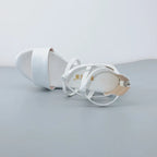 Big Size 32-43 Block Heel Platform Sandals Women Wedding Shoes 2025 Summer High Heels Gladiator Sandals Patent Leather Sandals