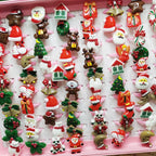 10pcs/lot Children's Cartoon Rings Candy Flower Animal Bow Shape Ring Set Mix Finger Jewellery Rings Kid Girls Toys Anillo