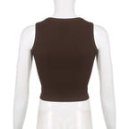 Guitar Print Sleeveless Tank Top Y2K Casual Ribbed Women Grunge Crop Top Harajuku Fashion Vest Tee 90s Street Outfits