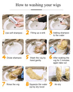 Brown Blonde Highlights Wigs Medium Length Wavy Synthetic Wig With Bangs Natural Body Wave Hair For Women Daily High Temperature