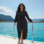 Elegant Plus Size Maxi Dress with Ruffle Sleeves and Floral Print Perfect for Parties Weddings and Special Occasions