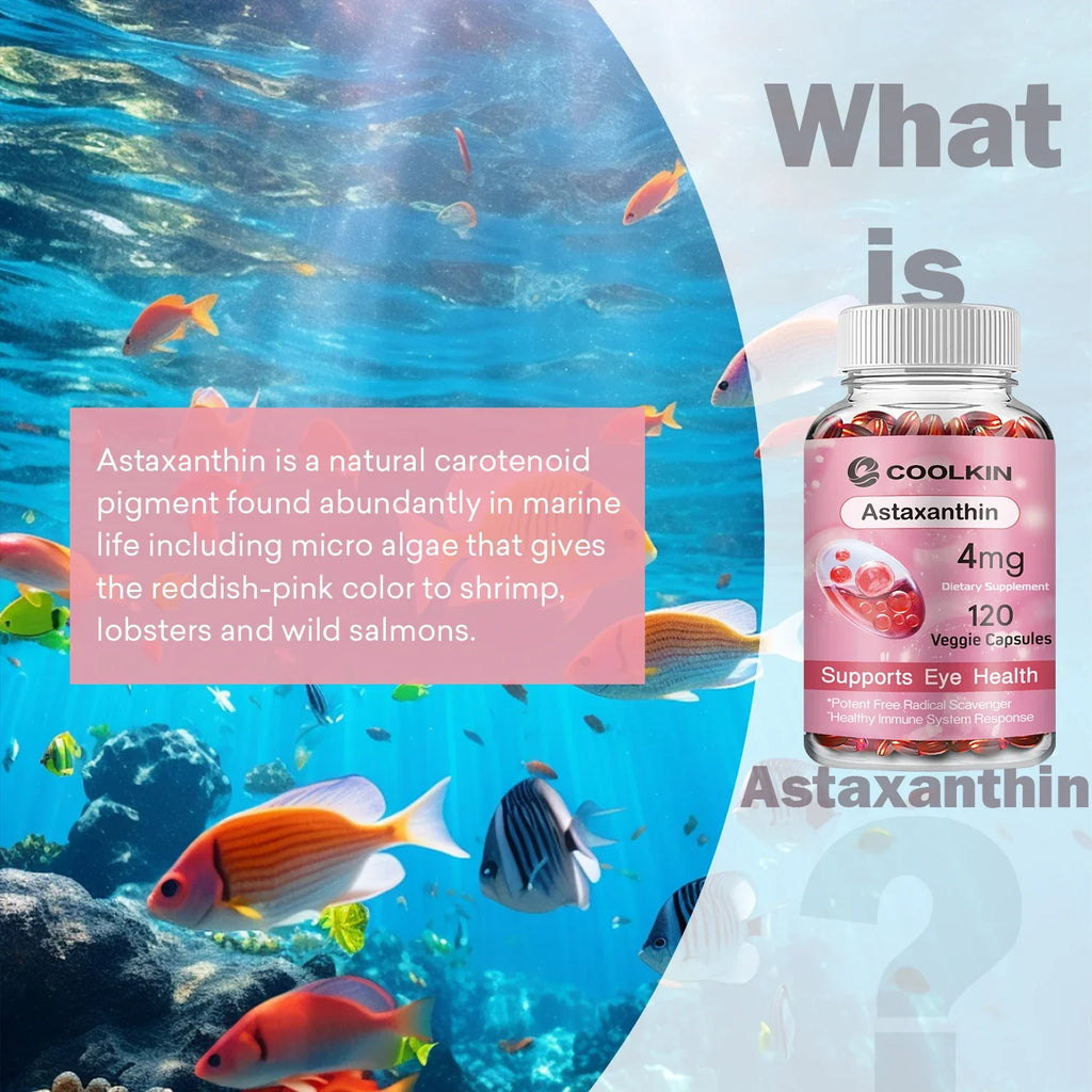 Astaxanthin - Supports Eyes, Promotes Nervous System Health, and Improves Immunity, Non-GMO Supplement